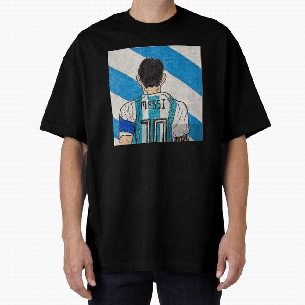 Messi Artwork Oversized T-Shirt Bring Match Day Fire to FIFA World Cup 2026 for Fans of Neymar and Netherlands, Bringing Game Day Rituals, Football Legends, Country Pride and the Road to the Final; Ideal for Fans Who Follow Messi, Cristiano