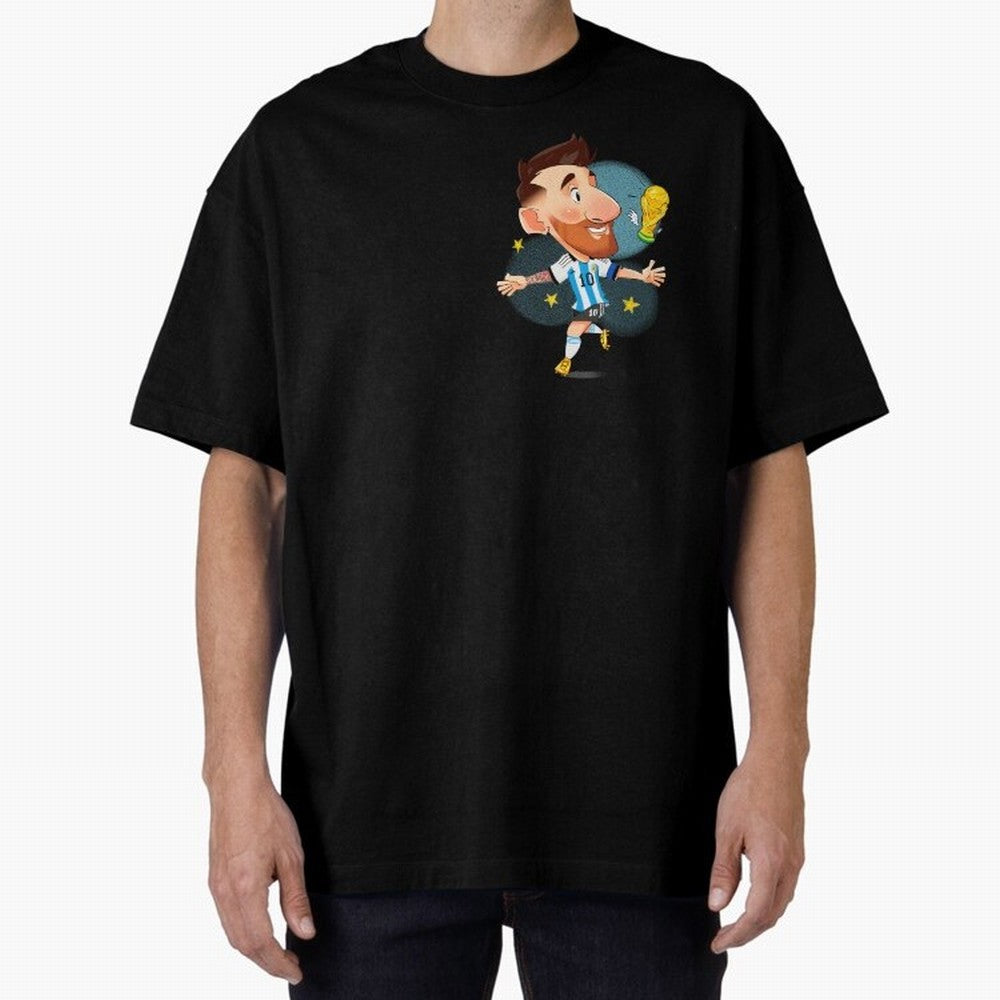 Messi GOAT Oversized T-Shirt Show Love for Legendary Goals in FIFA World Cup 2026 Spirit, Driven by France, CR7 and Messi, Fan Favorite Moments, National Team Passion, Big Match Drama and Soccer History; Perfect for Supporters Who Want Bold