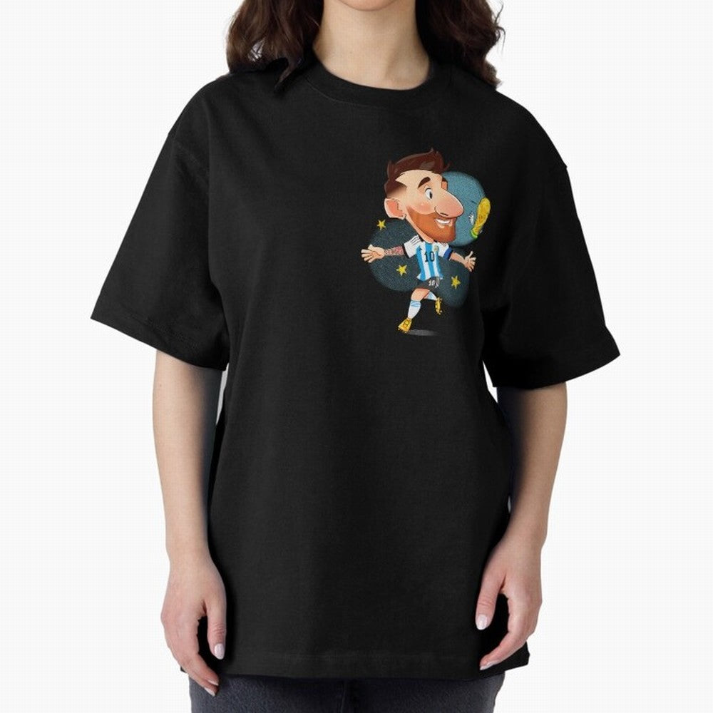 Messi GOAT Oversized T-Shirt Show Love for Legendary Goals in FIFA World Cup 2026 Spirit, Driven by France, CR7 and Messi, Fan Favorite Moments, National Team Passion, Big Match Drama and Soccer History; Perfect for Supporters Who Want Bold