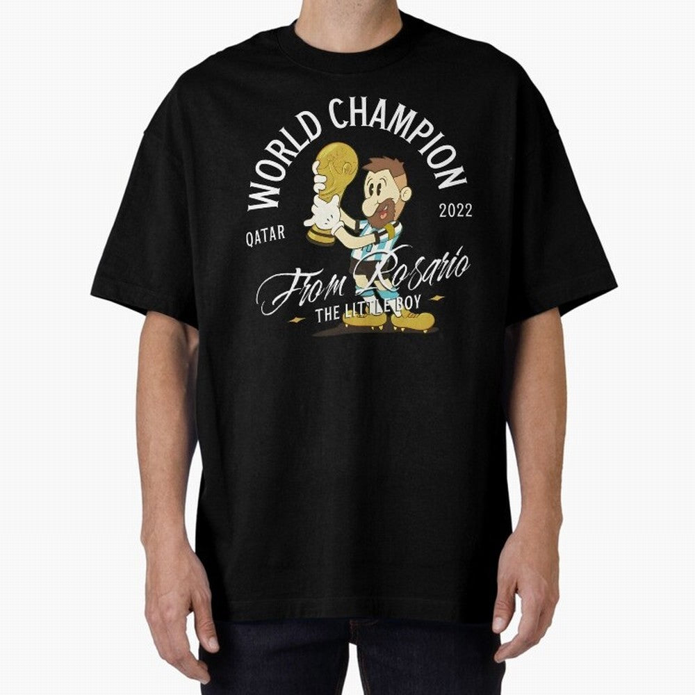 The little boy from Rosario Oversized T-Shirt Celebrate Global Passion for Global Football Passion for FIFA World Cup 2026 Group Stage, Celebrating CR7 and Messi, France and Portugal, Football Festival Excitement, Trophy Ambitions, Country