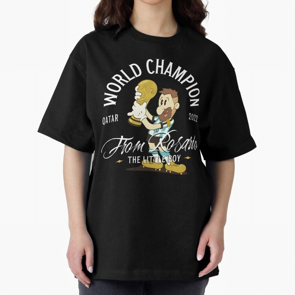 The little boy from Rosario Oversized T-Shirt Celebrate Global Passion for Global Football Passion for FIFA World Cup 2026 Group Stage, Celebrating CR7 and Messi, France and Portugal, Football Festival Excitement, Trophy Ambitions, Country