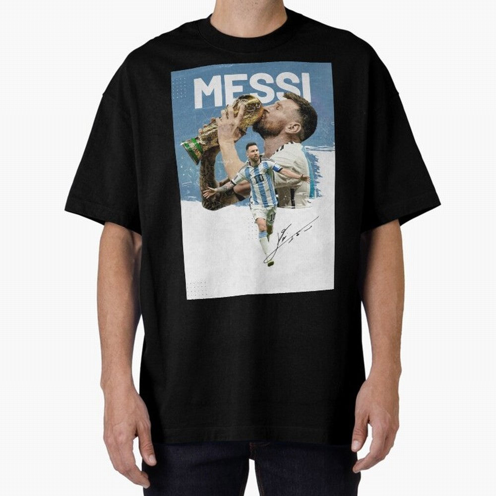 Messi Oversized T-Shirt Show Your Love for Global Football Passion for FIFA World Cup 2026, Celebrating Cristiano Ronaldo, Brazil, Portugal and Argentina, Supporter Pride, Iconic Celebrations, Legendary Names and Global Match Day Energy; Built for
