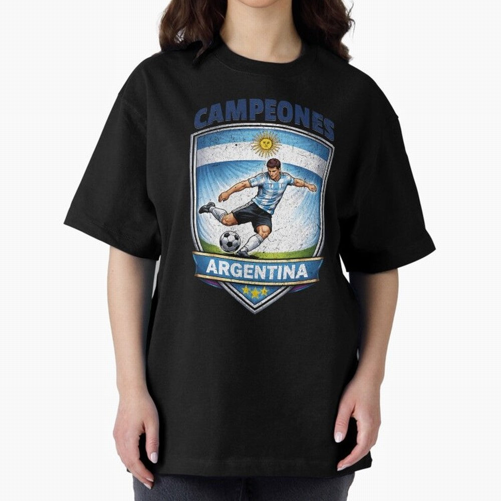Argentina Vintage Soccer Badge - Campeones 3 Stars Essential T-Shirt Fuel the Hype around Global Football Passion for FIFA World Cup 2026 Group Stage, Centered on Cristiano Ronaldo, Spain, Classic Soccer Heritage, Championship Pressure, Fan Loyalty