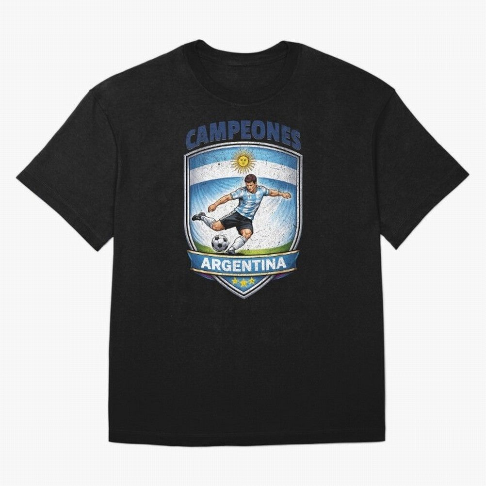 Argentina Vintage Soccer Badge - Campeones 3 Stars Essential T-Shirt Fuel the Hype around Global Football Passion for FIFA World Cup 2026 Group Stage, Centered on Cristiano Ronaldo, Spain, Classic Soccer Heritage, Championship Pressure, Fan Loyalty