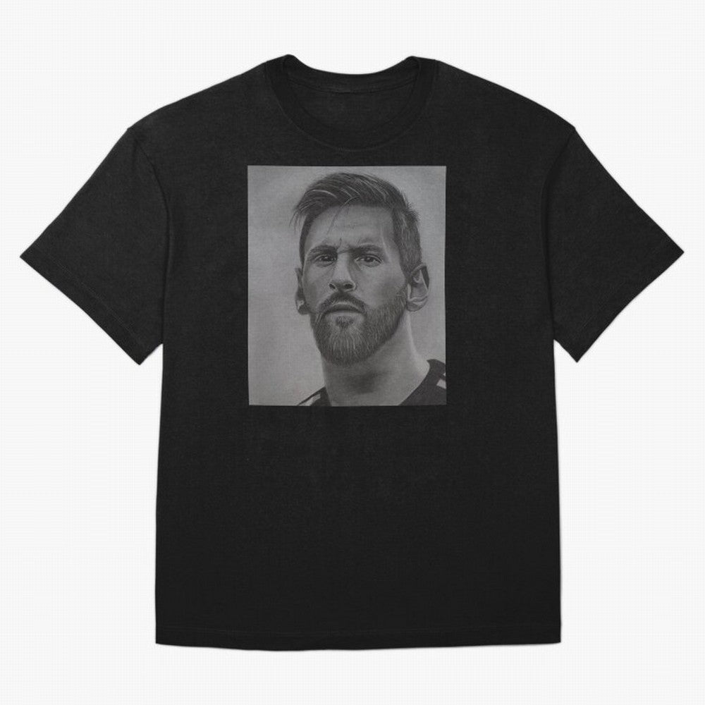 Messi Focused Portrait Art Classic T-Shirt Stand Out with Spirit from FIFA World Cup 2026 Group Stage Spirit, with Brazil, Haaland, Football Passion, Legendary Performances, Festival Vibes and Supporter Community; Perfect for Supporters Who Want