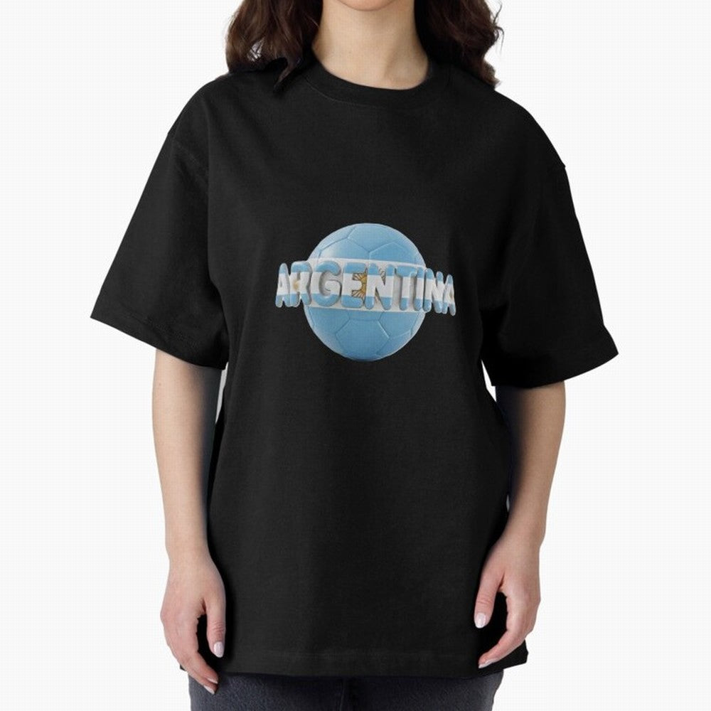 Argentina Soccer World Cup Oversized T-Shirt Represent the Passion of Match Day Hype around FIFA World Cup 2026 USA Canada Mexico, Messi and Cristiano Ronaldo, England and Germany, Stadium Chants, National Pride, Trophy Dreams and Unforgettable