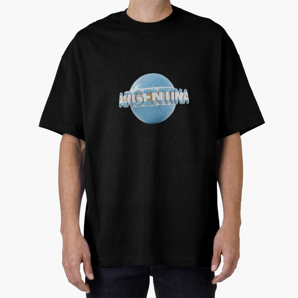 Argentina Soccer World Cup Oversized T-Shirt Represent the Passion of Match Day Hype around FIFA World Cup 2026 USA Canada Mexico, Messi and Cristiano Ronaldo, England and Germany, Stadium Chants, National Pride, Trophy Dreams and Unforgettable