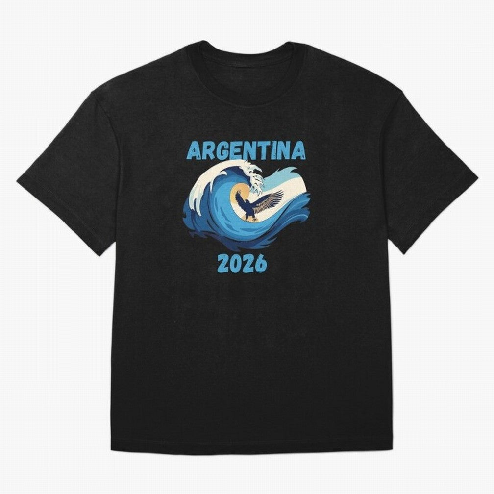Camiseta y Calcoman¨ªa Argentina - Dise?o Bandera Albiceleste para Hinchas. Oversized T-Shirt Represent FIFA World Cup 2026 USA Canada Mexico for Fans of CR7 and France and Portugal, Bringing Football Passion, Legendary Performances, Festival Vibes