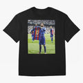 Lional Messi Poster Design Oversized T-Shirt Mark FIFA World Cup 2026 Spirit, Capturing Argentina, Mbappe and Neymar, Global Supporter Spirit, Legendary Goals, National Colors and Tournament Celebration; Ideal for Passionate Fans Who Love Underdog