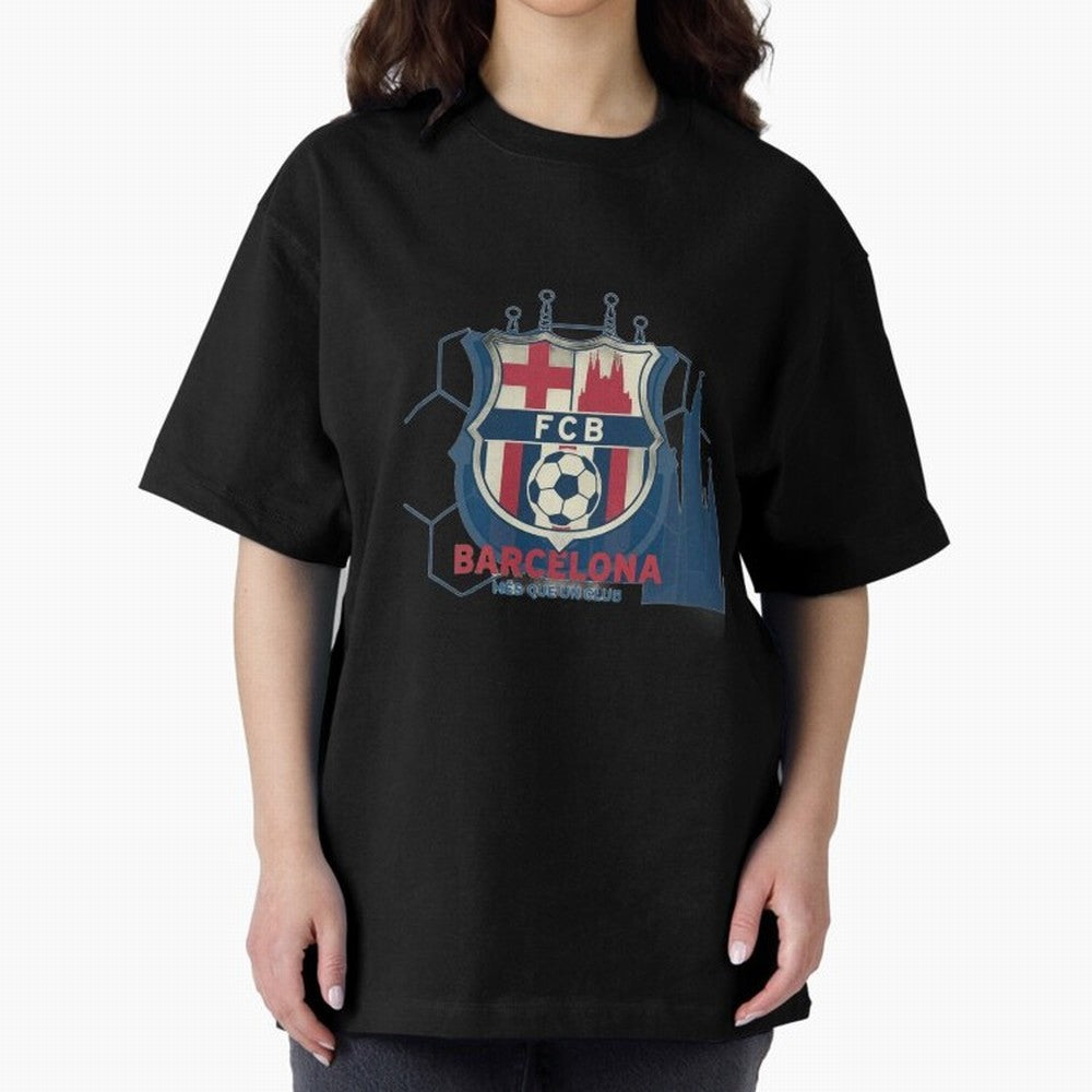 FCB Minimalist - Football Fan Design Oversized T-Shirt Discover Global Football Passion for FIFA World Cup 2026, Made for Messi and Cristiano Ronaldo, Spain and Netherlands, Football History, Final Match Energy, Crowd Noise and Once in a Lifetime