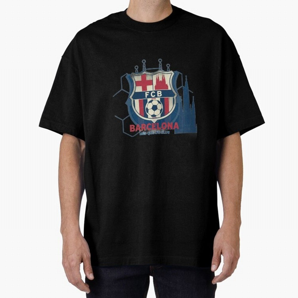 FCB Minimalist - Football Fan Design Oversized T-Shirt Discover Global Football Passion for FIFA World Cup 2026, Made for Messi and Cristiano Ronaldo, Spain and Netherlands, Football History, Final Match Energy, Crowd Noise and Once in a Lifetime