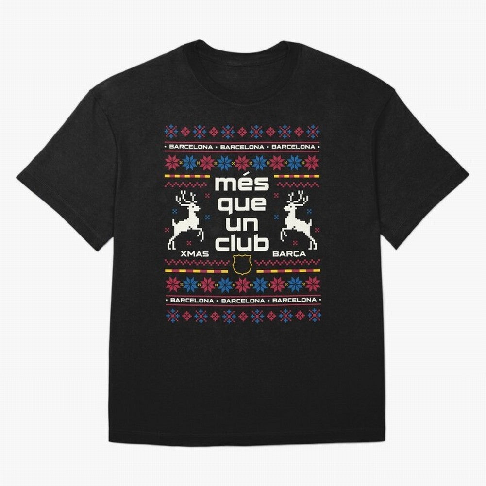 FC Barcelona Christmas Classic T-Shirt Bring Retro Soccer Energy to Global Football Passion for FIFA World Cup 2026 Group Stage, Driven by Messi and Cristiano Ronaldo, Argentina, France and Brazil, Goal Celebration Energy, Supporter Heritage,