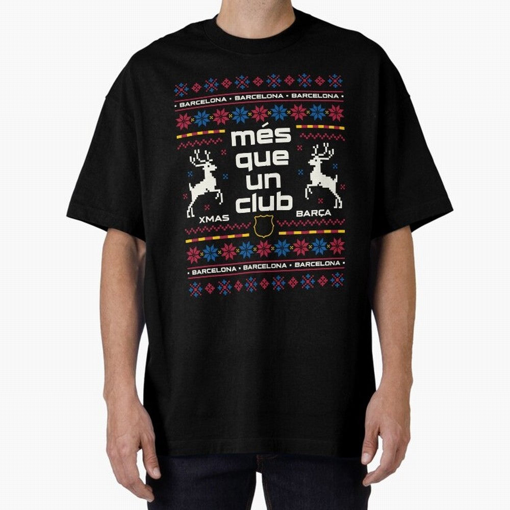 FC Barcelona Christmas Classic T-Shirt Bring Retro Soccer Energy to Global Football Passion for FIFA World Cup 2026 Group Stage, Driven by Messi and Cristiano Ronaldo, Argentina, France and Brazil, Goal Celebration Energy, Supporter Heritage,