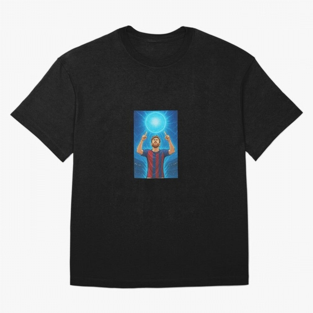 Barcelona Genkidama God Oversized T-Shirt Celebrate Supporters United by Global Football Passion for FIFA World Cup 2026 USA Canada Mexico, Filled with Mbappe, Germany, Worldwide Fan Energy, Dramatic Goals, Stadium Lights and Championship