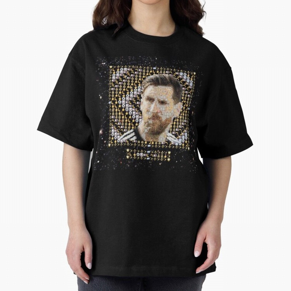 GOAT Emojified ¨C Messi-Inspired Visual Tribute | Legendary Football Grid Art | Iconic Symbolism in Emoji Form Oversized T-Shirt Show Championship Spirit for FIFA World Cup 2026 Spirit, Connected to Argentina and Brazil, Messi and Cristiano