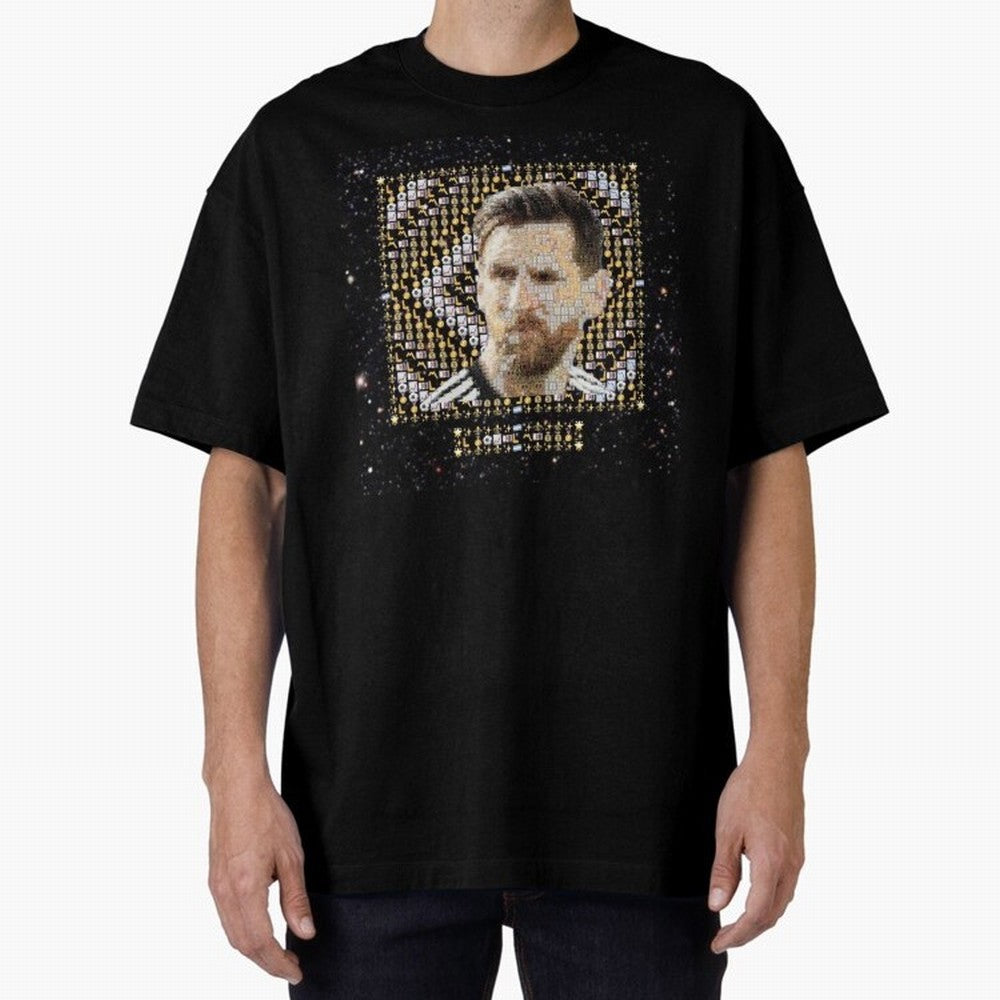 GOAT Emojified ¨C Messi-Inspired Visual Tribute | Legendary Football Grid Art | Iconic Symbolism in Emoji Form Oversized T-Shirt Show Championship Spirit for FIFA World Cup 2026 Spirit, Connected to Argentina and Brazil, Messi and Cristiano