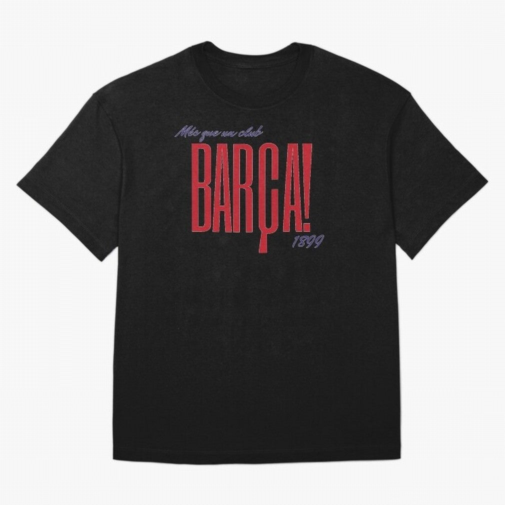 Barca Mes que un club 1899 Oversized T-Shirt Celebrate Football Heritage in FIFA World Cup 2026 USA Canada Mexico Highlighting Haaland and Mbappe, Argentina and Brazil Energy, Championship Spirit, Famous Goals, Roaring Crowds and International