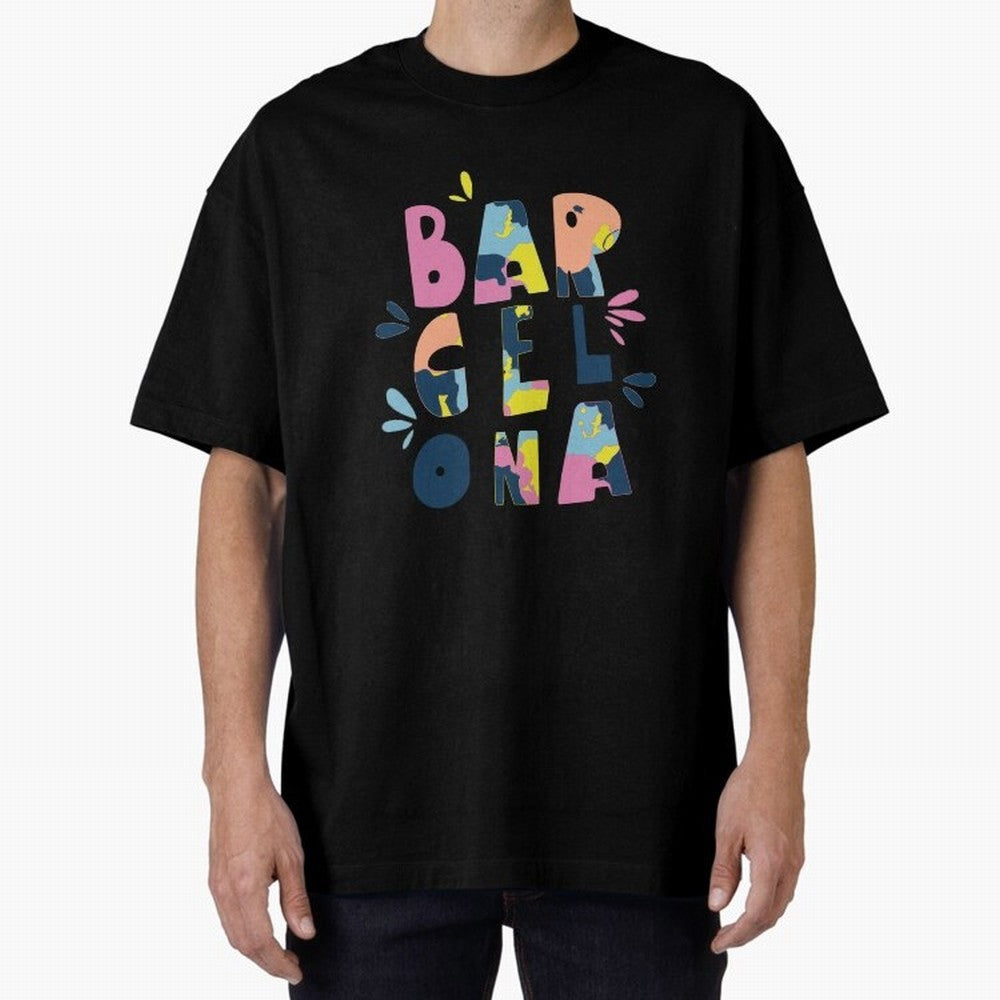 Barcelona Letters Classic T-Shirt Enjoy the Biggest Football Party of FIFA World Cup 2026 for Fans of Messi and Cristiano Ronaldo and Germany, Bringing Sports Nostalgia, International Competition, Famous Players and Unforgettable Victories; Great