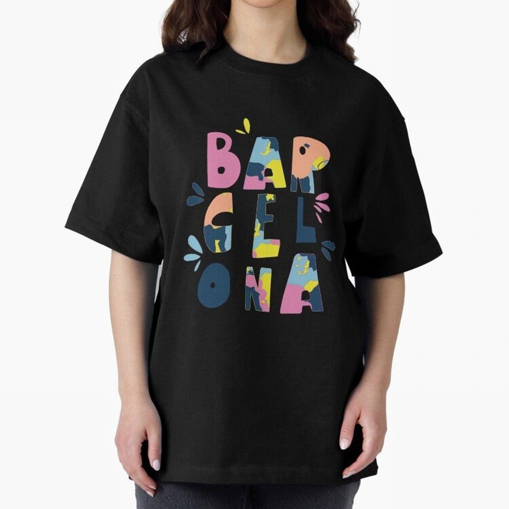 Barcelona Letters Classic T-Shirt Enjoy the Biggest Football Party of FIFA World Cup 2026 for Fans of Messi and Cristiano Ronaldo and Germany, Bringing Sports Nostalgia, International Competition, Famous Players and Unforgettable Victories; Great