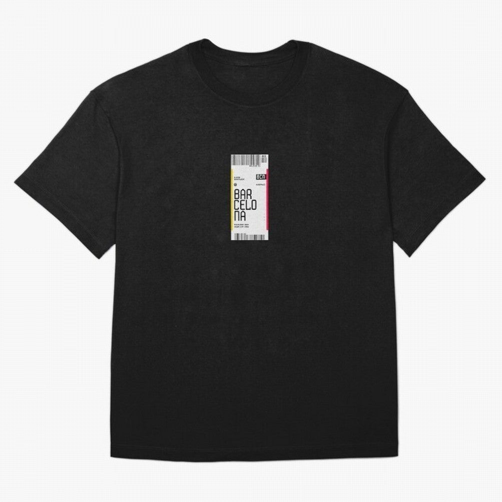 Barcelona Boarding Pass Sparin Travel Ticket Classic T-Shirt Show Passion for the Stars of Global Football Passion for FIFA World Cup 2026, Connected to Messi, Brazil, Championship Spirit, Famous Goals, Roaring Crowds and International Football