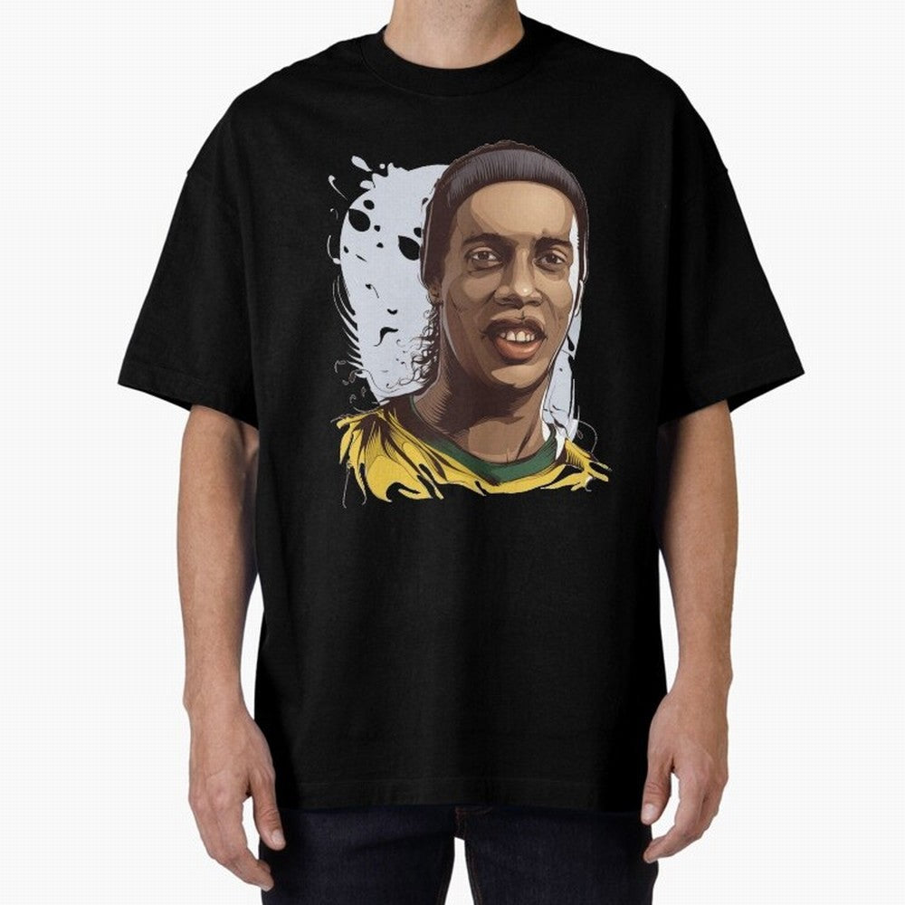 Illustration Ronaldinho Art Classic T-Shirt Show Up for the Glory of FIFA World Cup 2026 Group Stage Spirit, Celebrating France and Portugal, Messi and Cristiano Ronaldo, Goal Celebration Energy, Supporter Heritage, Football Icons and Worldwide