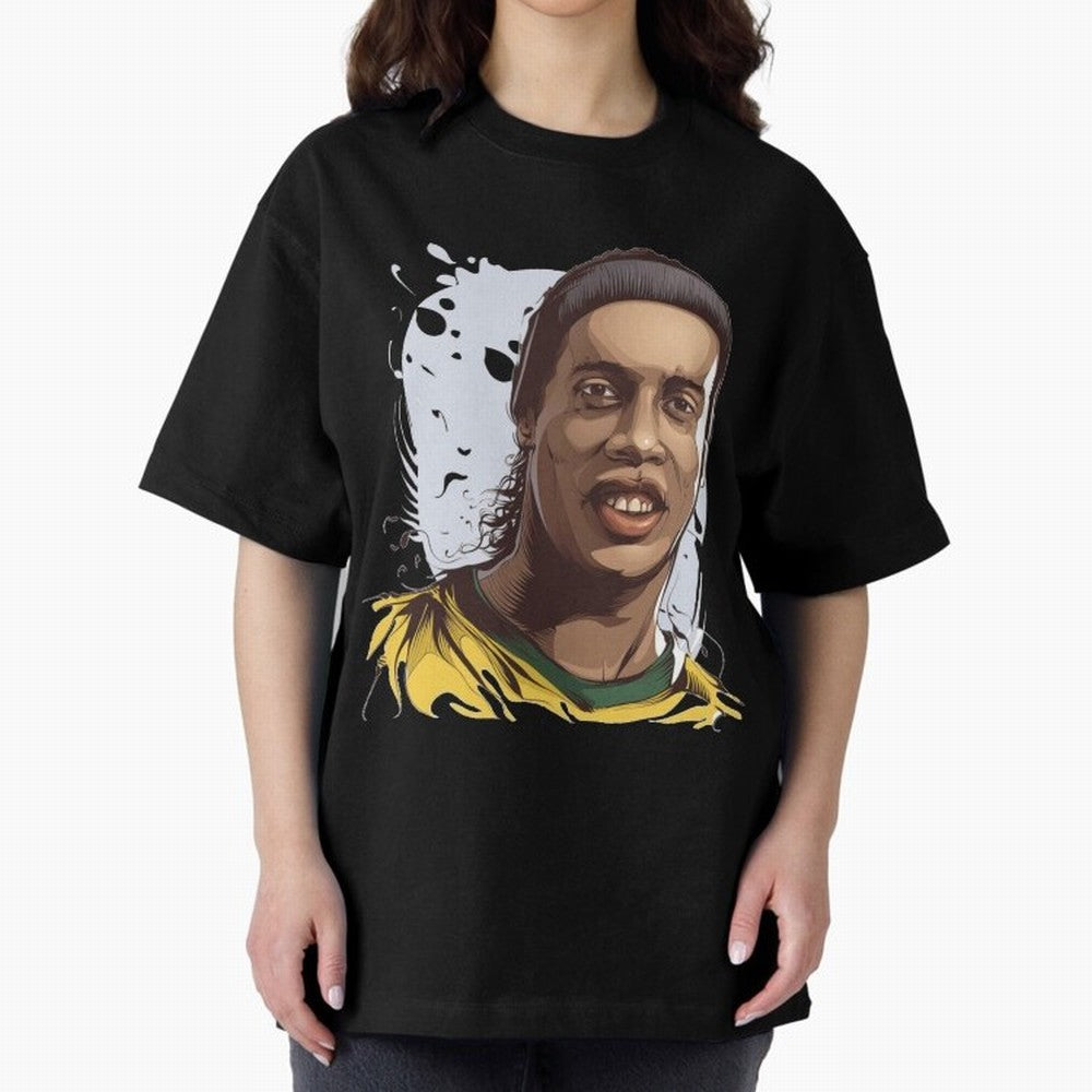 Illustration Ronaldinho Art Classic T-Shirt Show Up for the Glory of FIFA World Cup 2026 Group Stage Spirit, Celebrating France and Portugal, Messi and Cristiano Ronaldo, Goal Celebration Energy, Supporter Heritage, Football Icons and Worldwide
