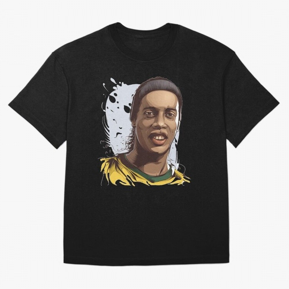 Illustration Ronaldinho Art Classic T-Shirt Show Up for the Glory of FIFA World Cup 2026 Group Stage Spirit, Celebrating France and Portugal, Messi and Cristiano Ronaldo, Goal Celebration Energy, Supporter Heritage, Football Icons and Worldwide