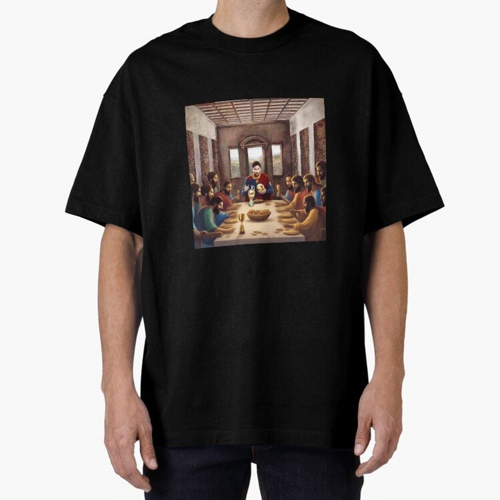 Messi The Last Supper Art Gift Limited Edition Oversized T-Shirt Capture FIFA World Cup 2026 Group Stage Spirit, Celebrating Netherlands, Messi, Sports Nostalgia, International Competition, Famous Players and Unforgettable Victories; Made for