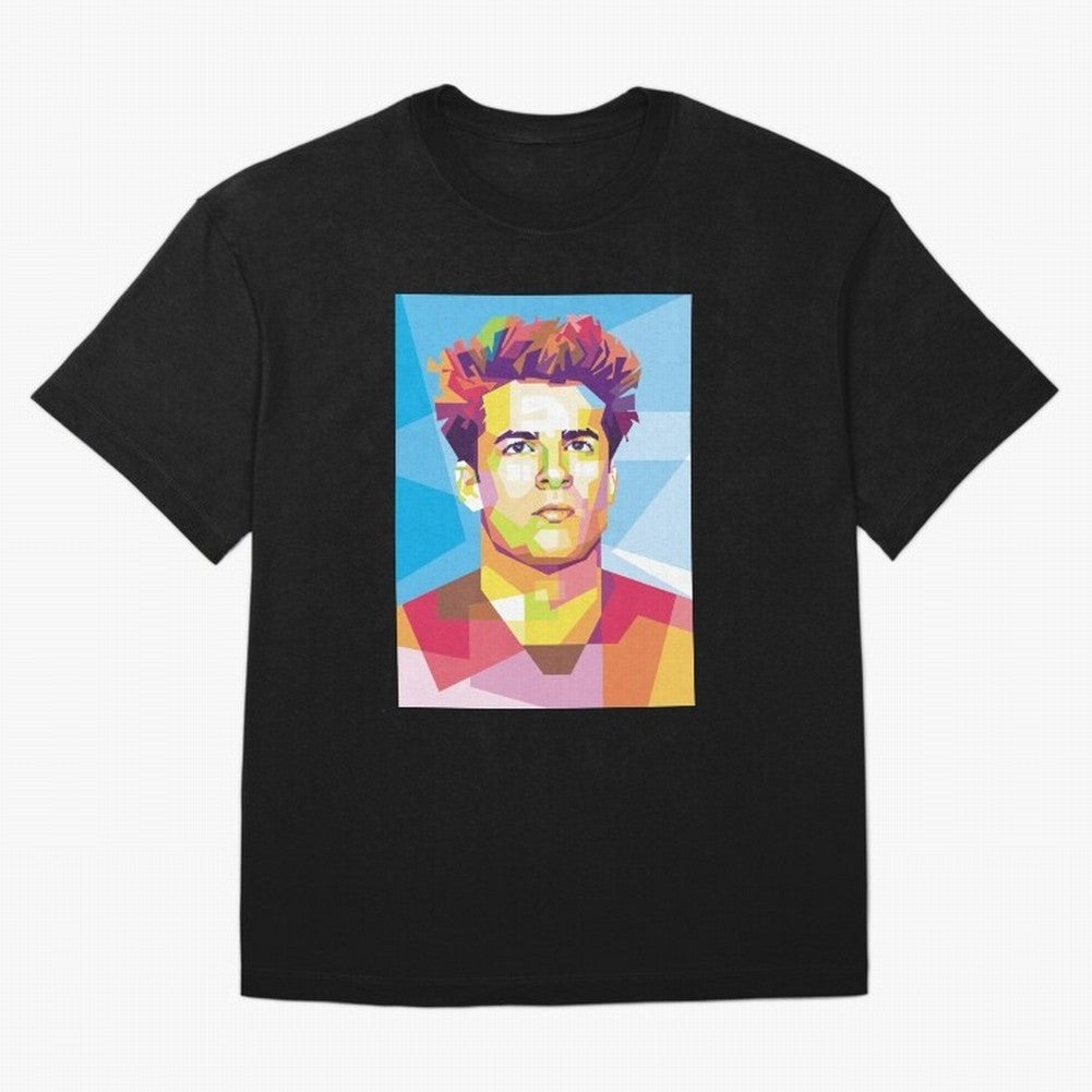 Riqui Puig in Pop Art Portrait Style Classic T-Shirt Show Match Day Excitement for FIFA World Cup 2026 Group Stage for Fans of Messi, Neymar and Mbappe and Brazil, Portugal and Argentina, Bringing Football History, Final Match Energy, Crowd Noise