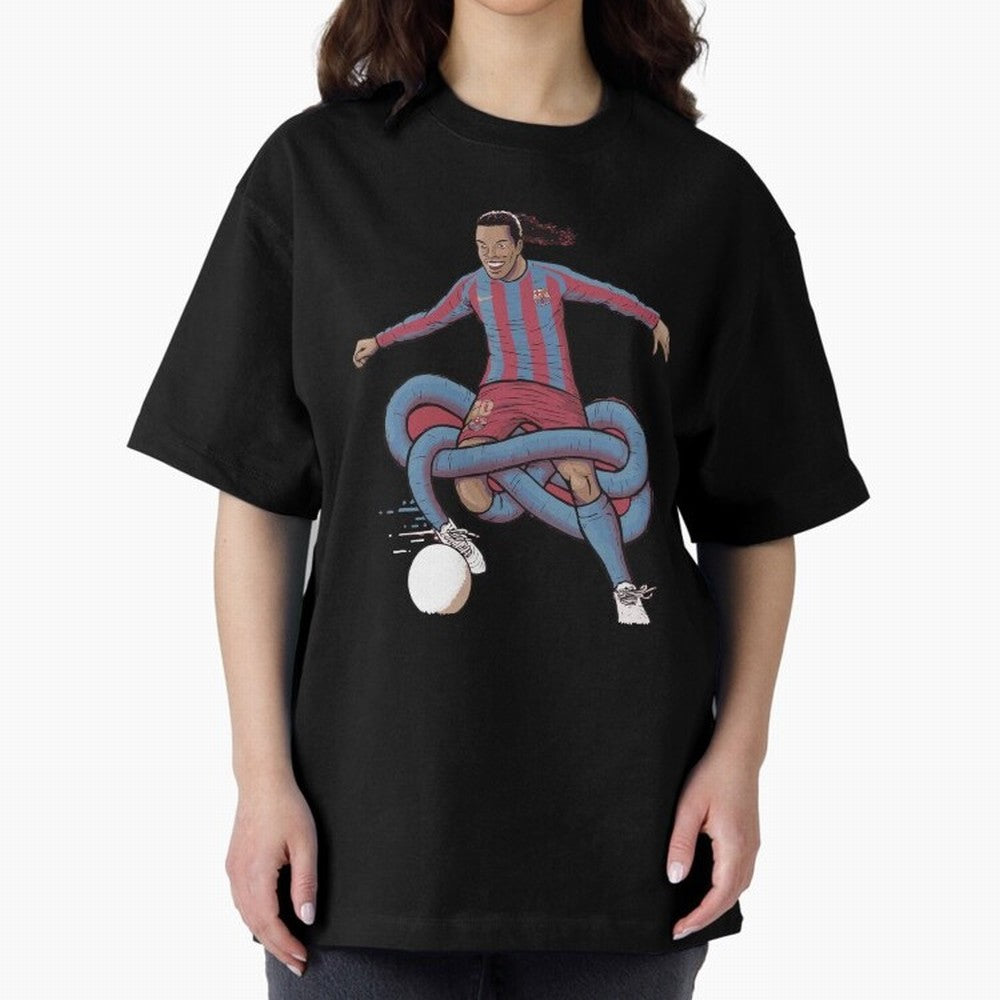 Ronaldinho Oversized T-Shirt Follow the Road to the FIFA World Cup 2026 USA Canada Mexico Journey through Haaland and Mbappe Highlights, England and Germany Pride, Tournament Hype, Historic Matchups, Family Viewing Parties and Global Sports Pride;