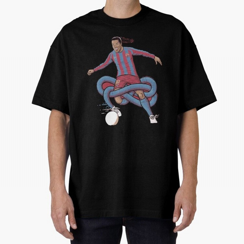 Ronaldinho Oversized T-Shirt Follow the Road to the FIFA World Cup 2026 USA Canada Mexico Journey through Haaland and Mbappe Highlights, England and Germany Pride, Tournament Hype, Historic Matchups, Family Viewing Parties and Global Sports Pride;