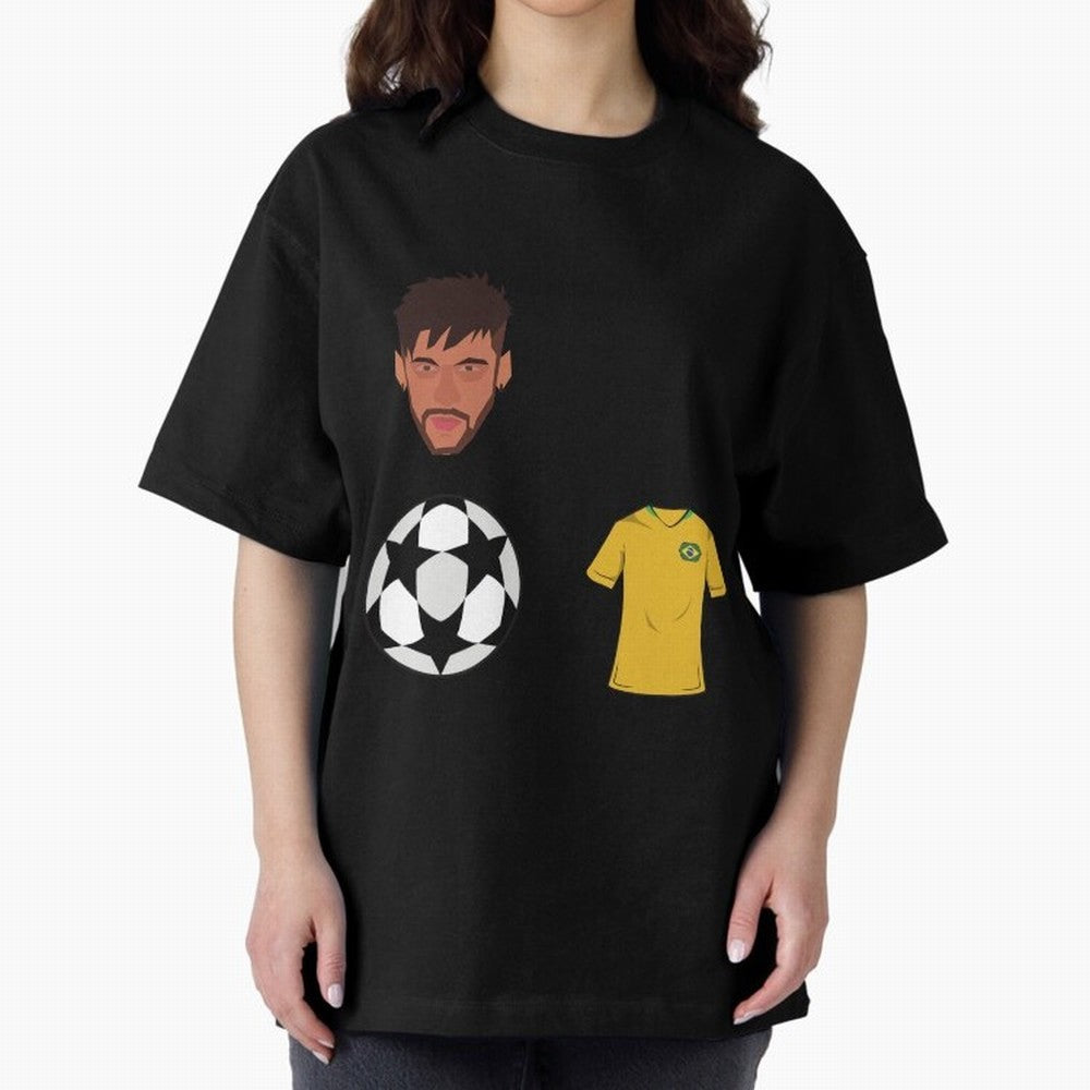 Neymar JR 10 - PSG X Brazil Oversized T-Shirt Mark Match Day Hype around FIFA World Cup 2026, Messi, England, France and Netherlands, Football Festival Excitement, Trophy Ambitions, Country Rivalries and Star Player Buzz; Perfect for Fans,