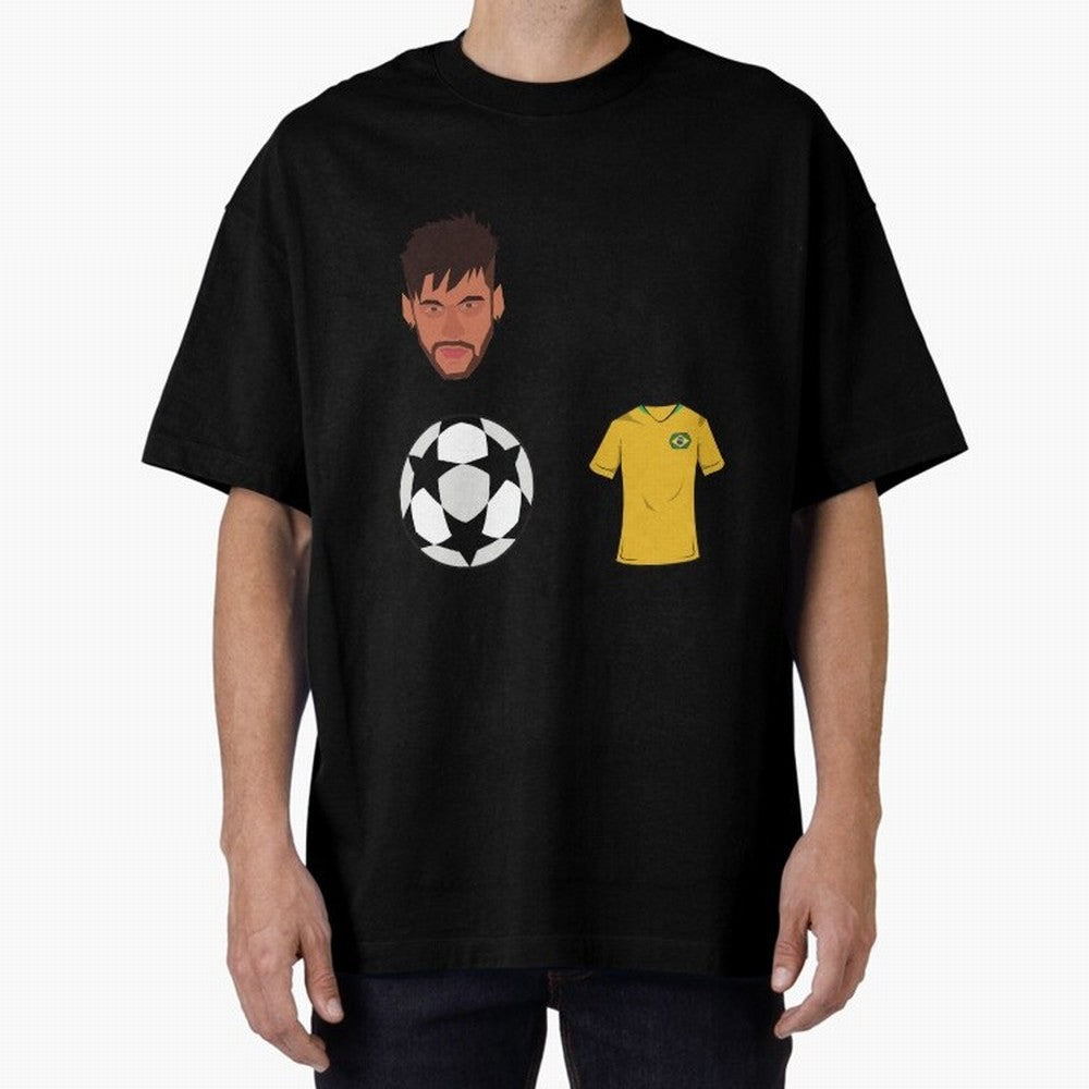 Neymar JR 10 - PSG X Brazil Oversized T-Shirt Mark Match Day Hype around FIFA World Cup 2026, Messi, England, France and Netherlands, Football Festival Excitement, Trophy Ambitions, Country Rivalries and Star Player Buzz; Perfect for Fans,