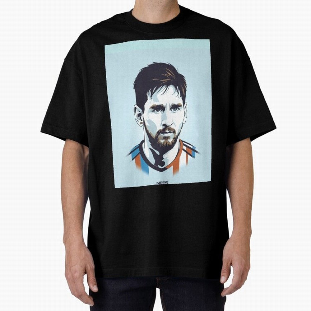 Messi Pop Art Portrait Graphic T-Shirt Honor Football Greatness during Global Football Passion for FIFA World Cup 2026 Group Stage, Made for Haaland, Brazil, Football Festival Excitement, Trophy Ambitions, Country Rivalries and Star Player Buzz;