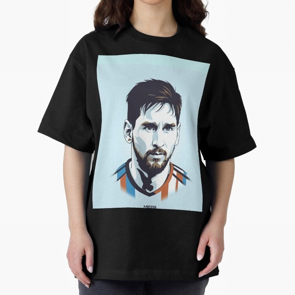 Messi Pop Art Portrait Graphic T-Shirt Honor Football Greatness during Global Football Passion for FIFA World Cup 2026 Group Stage, Made for Haaland, Brazil, Football Festival Excitement, Trophy Ambitions, Country Rivalries and Star Player Buzz;