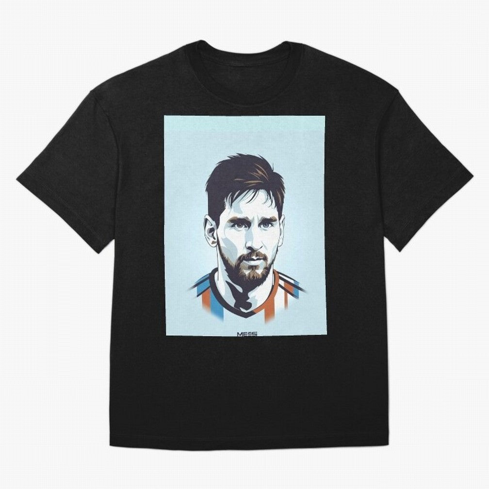 Messi Pop Art Portrait Graphic T-Shirt Honor Football Greatness during Global Football Passion for FIFA World Cup 2026 Group Stage, Made for Haaland, Brazil, Football Festival Excitement, Trophy Ambitions, Country Rivalries and Star Player Buzz;