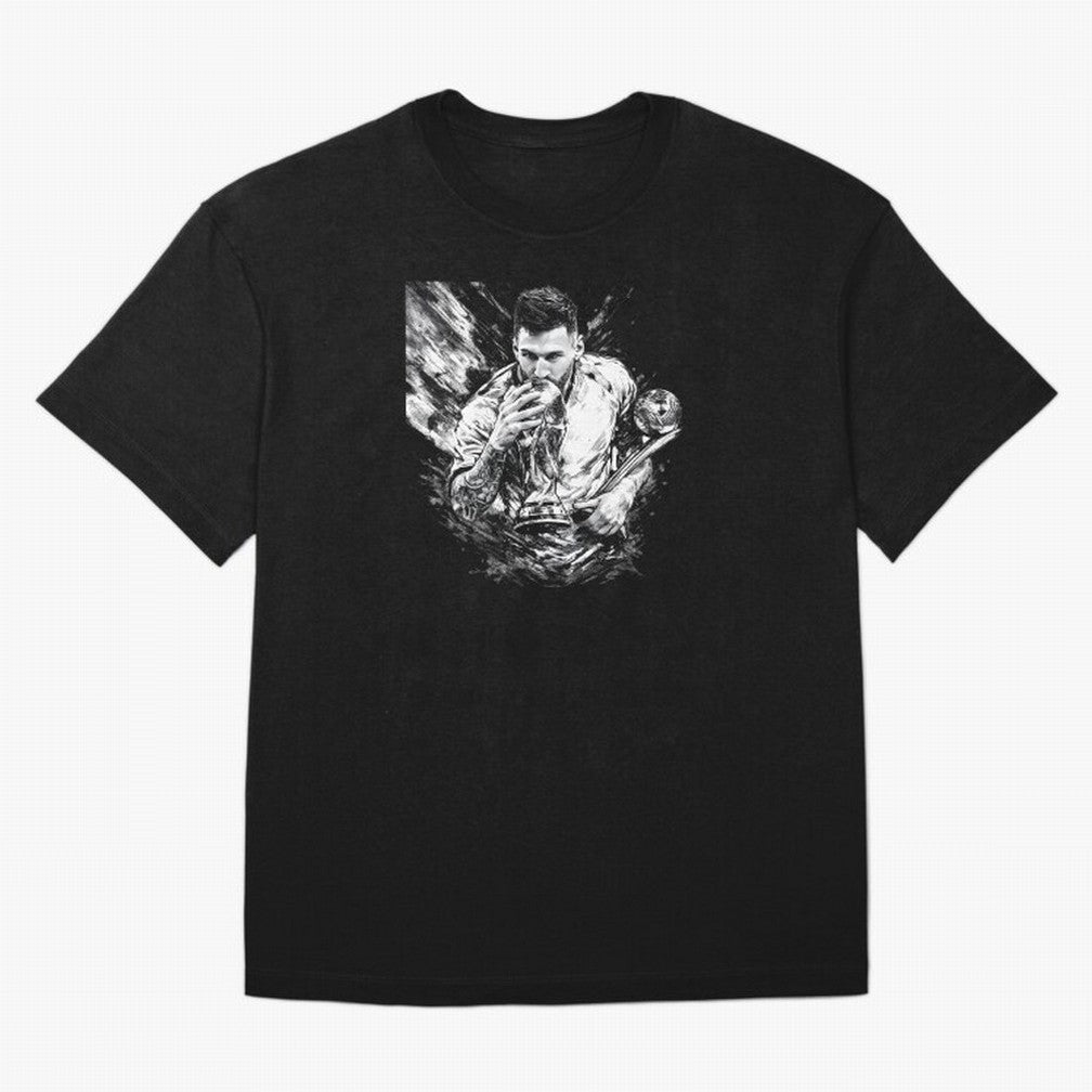 Eternal Glory ¨C Inked Champion Tribute Messi Premium T-Shirt Celebrate Fan Culture around Match Day Hype around FIFA World Cup 2026, Mbappe, England, France and Netherlands, Supporter Pride, Iconic Celebrations, Legendary Names and Global Match