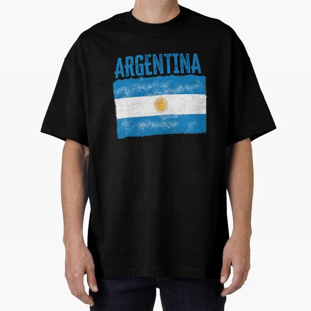 Argentina Oversized T-Shirt Wear the Spirit of FIFA World Cup 2026 Spirit, Highlighting England and Germany, CR7, Supporter Pride, Iconic Celebrations, Legendary Names and Global Match Day Energy; Ideal for Football Dads, Football Moms, Friends,