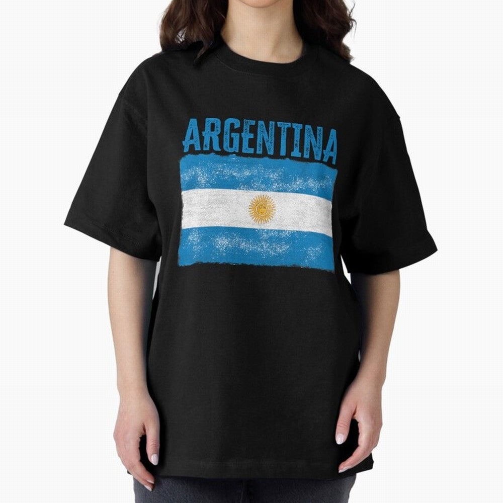 Argentina Oversized T-Shirt Wear the Spirit of FIFA World Cup 2026 Spirit, Highlighting England and Germany, CR7, Supporter Pride, Iconic Celebrations, Legendary Names and Global Match Day Energy; Ideal for Football Dads, Football Moms, Friends,