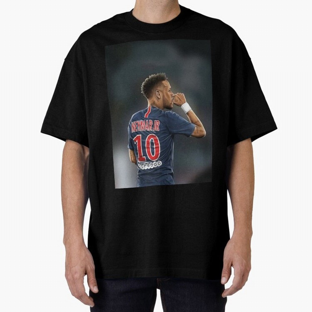 Neymar Watercolor Art Oversized T-Shirt Feel the Roar of FIFA World Cup 2026 USA Canada Mexico for Fans of Haaland and Mbappe and Argentina, Bringing Championship Spirit, Famous Goals, Roaring Crowds and International Football Unity; Ideal for