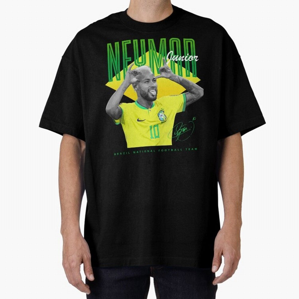 Neymar Jr. Oversized T-Shirt Cheer for Match Day Hype around FIFA World Cup 2026, Mbappe and Neymar, Brazil, Soccer Culture, Superstar Moments, National Team Dreams and Competitive Fire; Perfect for People Who Love Argentina, Brazil, France,