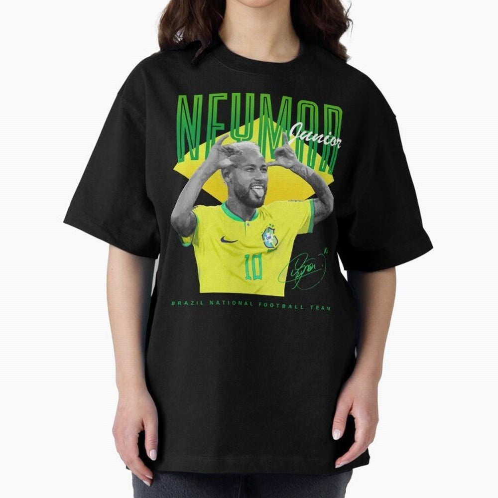 Neymar Jr. Oversized T-Shirt Cheer for Match Day Hype around FIFA World Cup 2026, Mbappe and Neymar, Brazil, Soccer Culture, Superstar Moments, National Team Dreams and Competitive Fire; Perfect for People Who Love Argentina, Brazil, France,