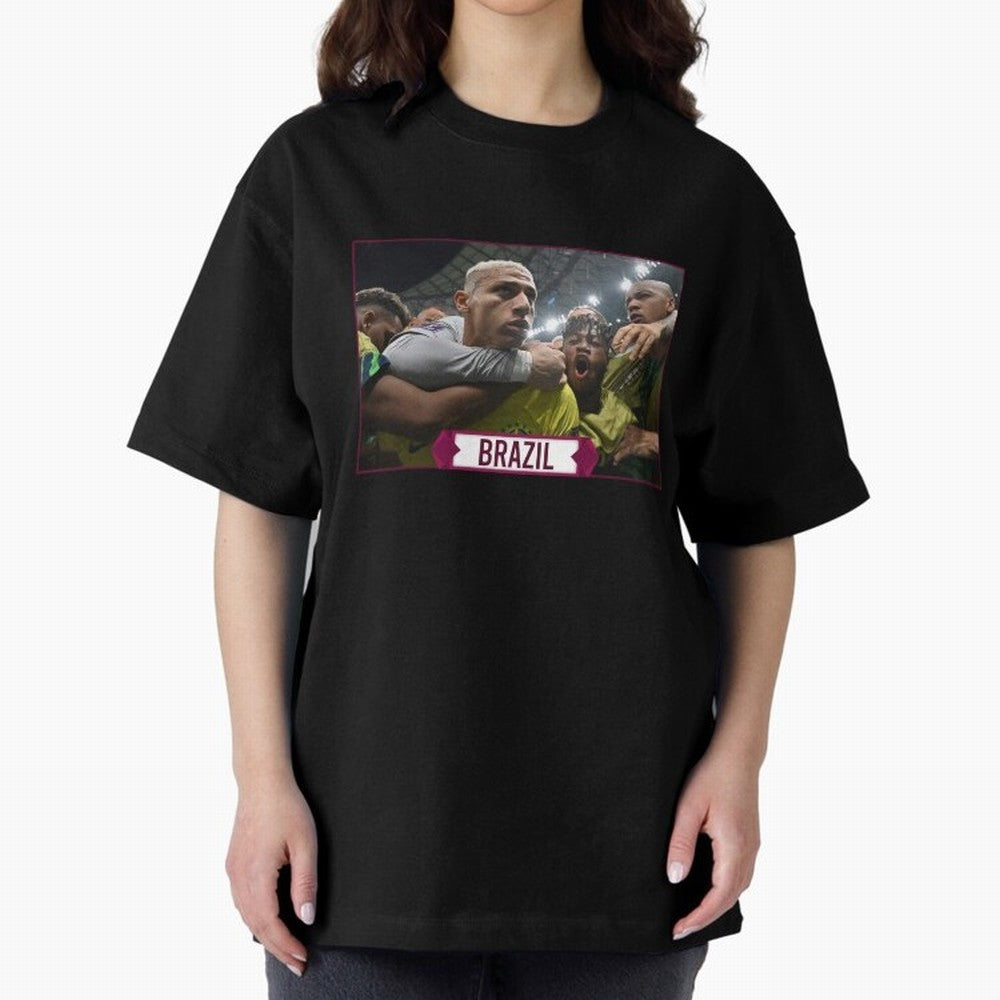 Brazil World Cup Oversized T-Shirt Celebrate the Biggest Stage of Match Day Hype around FIFA World Cup 2026, Haaland and Mbappe, Argentina, Football History, Final Match Energy, Crowd Noise and Once in a Lifetime Moments; Perfect for Supporters Who