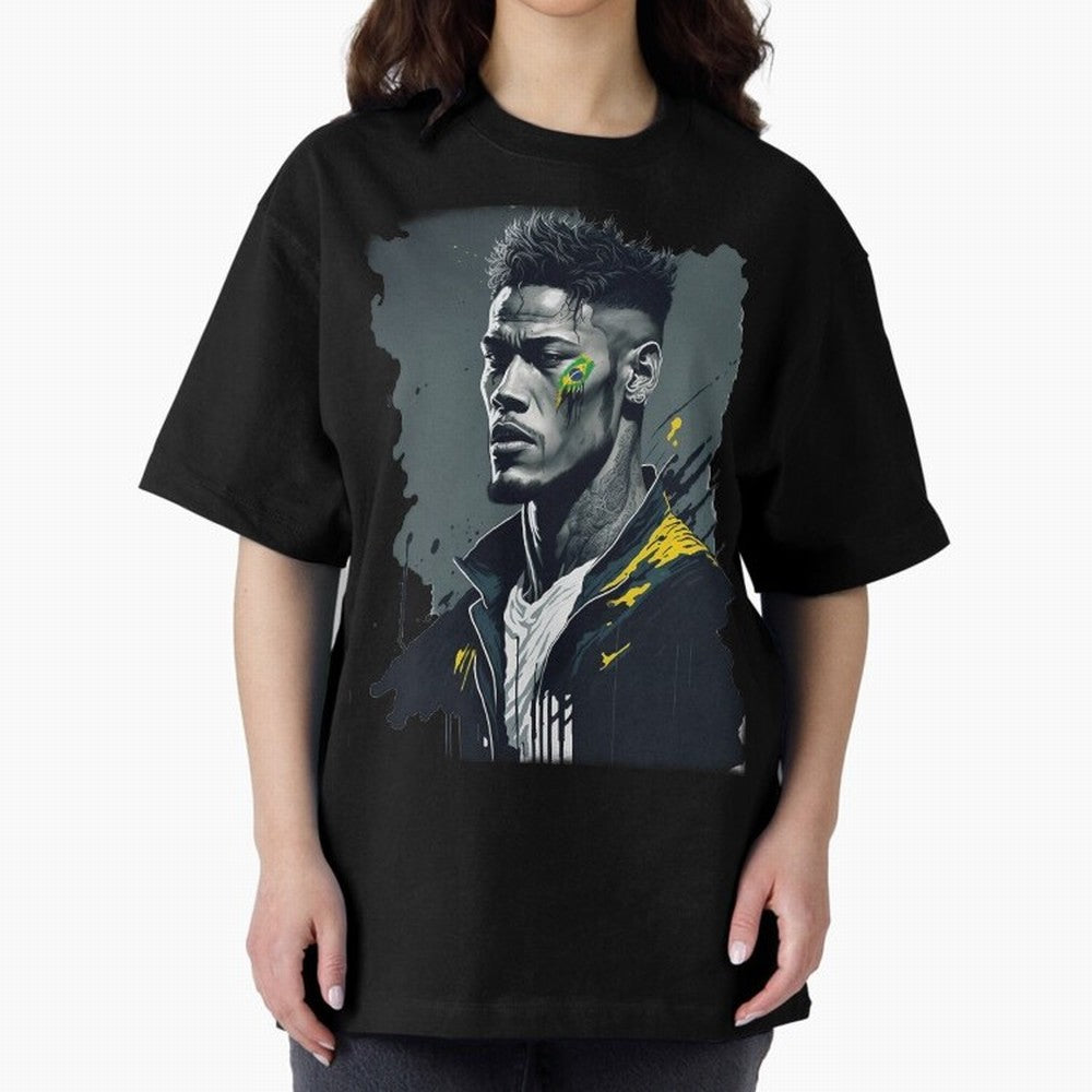 Neymar Jr. splash art Oversized T-Shirt Show Your Tournament Heart for the FIFA World Cup 2026 Journey through Messi, Neymar and Mbappe Highlights, Argentina, France and Brazil Pride, Football Festival Excitement, Trophy Ambitions, Country