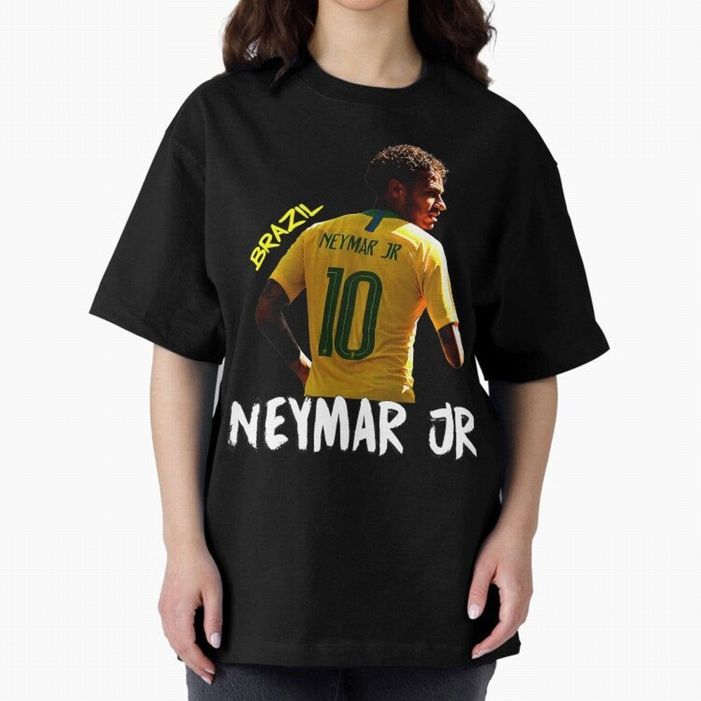 Brazil Neymar Selecao Oversized T-Shirt Wear the Spirit of Match Day Hype around FIFA World Cup 2026 USA Canada Mexico, Haaland, Portugal, Spain and Germany, Vintage Soccer Flavor, Modern Football Stars, National Flags and Final Night Emotion; Made