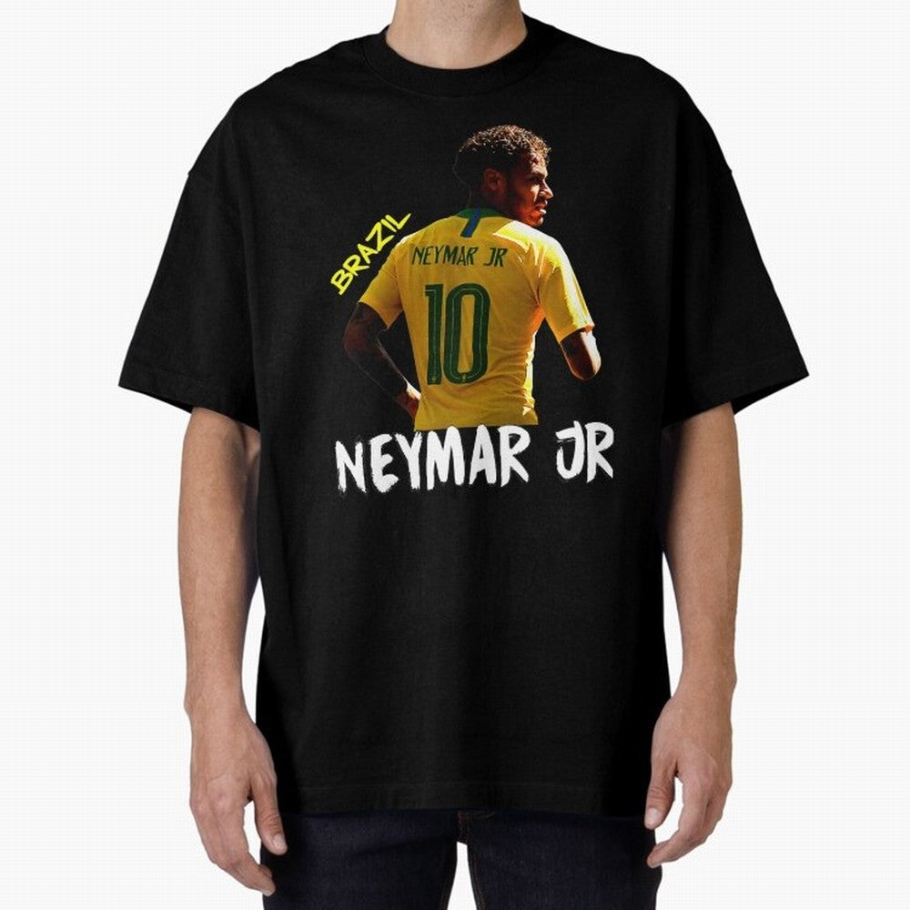 Brazil Neymar Selecao Oversized T-Shirt Wear the Spirit of Match Day Hype around FIFA World Cup 2026 USA Canada Mexico, Haaland, Portugal, Spain and Germany, Vintage Soccer Flavor, Modern Football Stars, National Flags and Final Night Emotion; Made