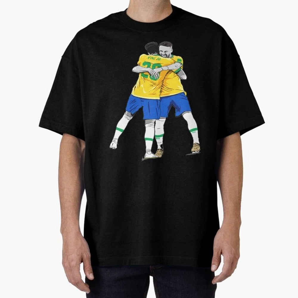 BRAZIL Neymar Jr and Vini Jr World Cup Celebration Classic T-Shirt Embrace FIFA World Cup 2026 Spirit, Connected to Argentina, Mbappe and Neymar, Football Passion, Legendary Performances, Festival Vibes and Supporter Community; Great for Supporters