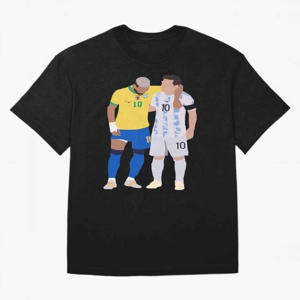Messi and Neymar Copa America Friends Oversized T-Shirt Celebrate Global Football Passion for FIFA World Cup 2026 Group Stage, Driven by Messi, CR7 and Mbappe, Portugal, Stadium Memories, Football Loyalty, International Chants and Championship