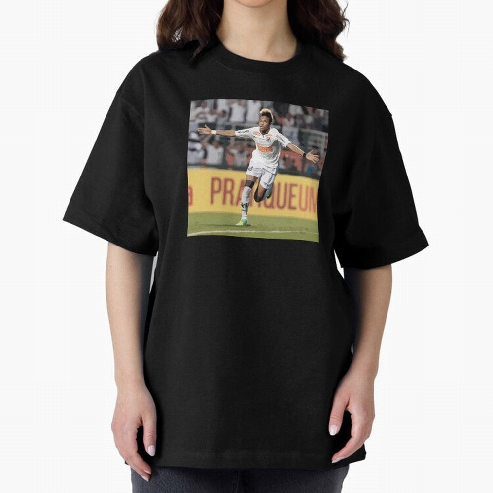 Neymar of Santos celebrating Classic T-Shirt Feel International Energy from Match Day Hype around FIFA World Cup 2026 USA Canada Mexico, CR7, Portugal, Spain and Germany, Game Day Rituals, Football Legends, Country Pride and the Road to the Final;