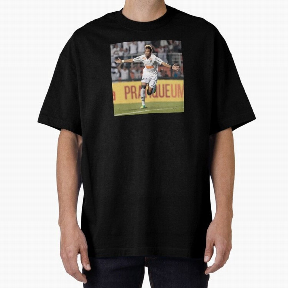 Neymar of Santos celebrating Classic T-Shirt Feel International Energy from Match Day Hype around FIFA World Cup 2026 USA Canada Mexico, CR7, Portugal, Spain and Germany, Game Day Rituals, Football Legends, Country Pride and the Road to the Final;